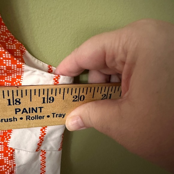 Draper James Orange White Stripe Embroidered Sleeveless Top Size 14 - Picture 10 of 10